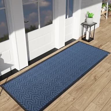 Yimobra 72x24 Indoor Outdoor Runner Rug, Heavy-Duty Waterproof Entrance Mat for High Traffic Areas, Commercial Grade Welcome Door Mat, Easy Clean, Blue - Image 1