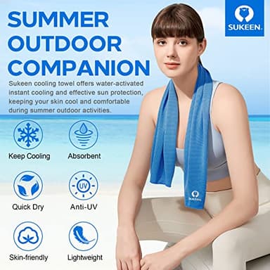Sukeen 4 Pack Cooling Towel (40"x12"), Soft Breathable Chilly Microfiber Towel for Yoga, Sport, Running, Gym, Workout & More Activities - Image 3