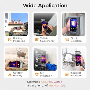TOPDON TC002C Thermal Camera, 512 x 384 Super Resolution, 256 x 192 IR Resolution, Thermal Imager for iPhone 15/16 Series and iPads with Type-C Port, -4°F~1022°F Temp Range, Upgraded Version of TC002 - Image 6