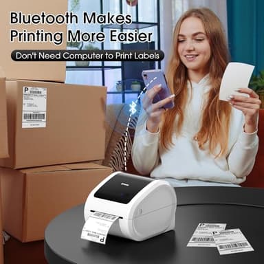 Omezizy Bluetooth Shipping Label Printer 4x6 - D520BT Bluetooth Thermal Label Printer for Small Business， Shipping Packages, Compatible with USPS, Shopify, Amazon, Tiktok - Image 3
