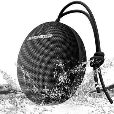 Monster Bluetooth Speaker, IPX8 Shower Speaker Waterproof, Bluetooth 5.4 with Loud HD Sound and Robust Bass, Extra Long Playtime Punchy, for Home, Beaches Portable Wireless Outdoor Speakers - Image 1