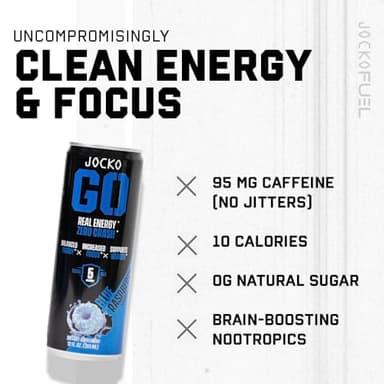 Jocko GO Energy Drink (Afterburner Orange) - Keto, Vitamin B12, Vitamin B6, Electrolytes, L Theanine, Magnesium- Energy Boost, Sugar Free Nootropic Monk Fruit Blend - 12 Pack - Image 3