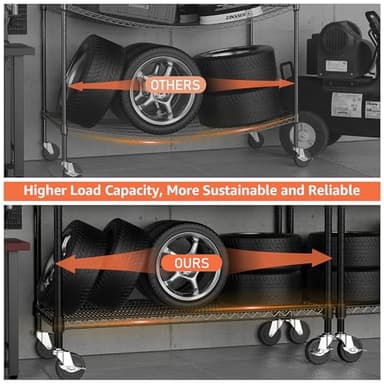 M MZG Industrial Metal 4 Tier Shelving for Garage, Pantry, Warehouse, Basement Utility Room, Storage Rack Metal Shelving Unit, Shelf Organizer, Black 23.6" D x 53.2" W x 73.6" H - Image 4