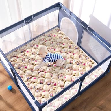 High-Density Foam Baby Play Mat, 50x50 Inches Thicken One-Piece Comfortable and Soft Playmat, Non Slip Machine Washable Floor Mat for Infants, Tapete Para Bebes,Toddlers - Image 5