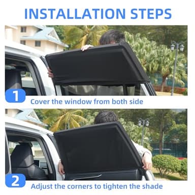 Car Window Shades, 2 Pack Side Car Window Sun Shades for Camping, UV Protection Breathable Mesh Baby Window Covers, Window Screen for Car, Truck, SUV, Protect Privacy for Kids, Family (39.8"x18.9") - Image 7