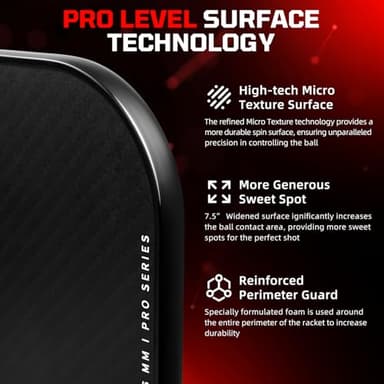 BAGAIL Pickleball Paddles, USAPA Approved Fiberglass Surface Pickleball Set, Lightweight Pickle Ball Rackets with 4 Balls, 1 Bag, Designed in California for Traction and Stability - 2 Pack, Black - Image 5