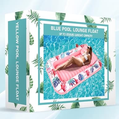 Premium Inflatable Tanning Pool Lounger Lake Flamingo Pool Float Floaties for Adults - Comfortable Design with Cup Holders and Headrest - Perfect for Beach Parties, Lake Lounging, and Tanning - Image 7