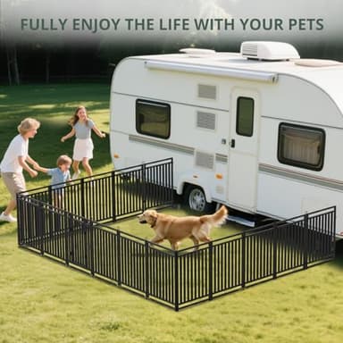 Petorldog Dog Fence Outdoor Indoor, 40" Inch Height 16 Panels Dog Playpen for Large/Medium/Small Dogs Metal Dog Pen for Yard Camping and RV | Black-Silver - Image 6