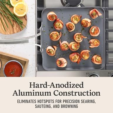 Calphalon® Premier Ceramic Nonstick 11" Square Griddle, Mushroom Grey - Image 4