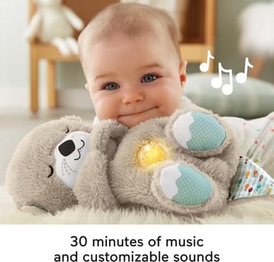 Fisher-Price Baby Toy Soothe 'n Snuggle Otter Portable Plush Sound Machine with Music Lights & Breathing Motion for Newborns 0+ Months - Image 4