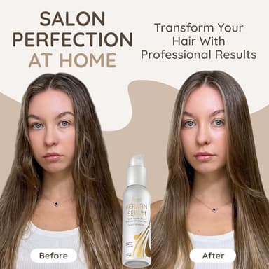 VITAMINS hair cosmetics Keratin Hair Serum for Frizzy and Damaged Hair - Anti Frizz Serum with Biotin, Castor Oil & Collagen for Heat Protection, Shine and Gloss Treatment - 4.25 Fl Oz - Image 2