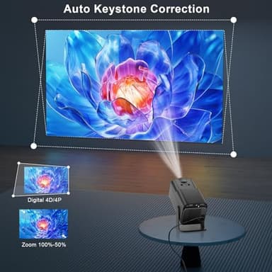 Mini Projector with WiFi Bluetooth, Built-in Apps - Salange HY320 4K 1080P Mini Projector, 12000 Lumen, Android 11.0, 270° Adjustable Stand, Auto Keystone, pk HY300 Projector [2025 Upgrade] - Image 3