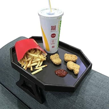 Pekokavo Sofa Armrest Clip Table – No-Slip Couch Tray for Drinks, Snacks, Remote – Adjustable Armchair Table for Living Room, Bedroom, Dorm – Fits Most Armrests (Cherry) - Image 5