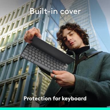 Logitech Keys-to-GO 2 Portable Wireless iPad Keyboard with Built-in Cover, Slim and Compact Bluetooth Keyboard for iPad, iPhone, Mac, and Apple TV, Easily Switch with Devices - Graphite - Image 3