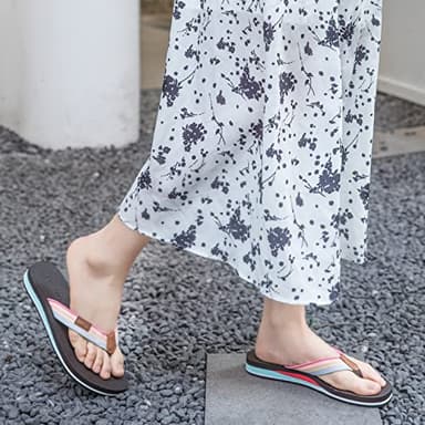 Pevino Women's Orthotic Flip Flops with Soft Waterproof Platform and Anti-Slip Sole,Casual Thong Sandals for Women,Comfortable Beach Sandals with Arch Support for Girl Ladies Brown Size 8 - Image 5