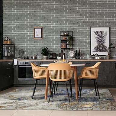 LUXE WEAVERS Marble Swirl Abstract Area Rug, Blue 8x10 - Image 6