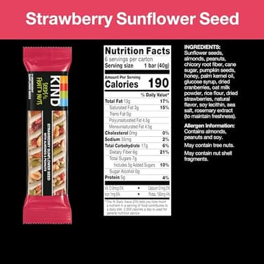 KIND Bars Seeds, Fruit and Nuts Variety Pack, Strawberry, Dark Chocolate Raspberry and Orange Cranberry, Good Source of Fiber, 5g Protein, Gluten Free Snack Bars, 18 Count - Image 3