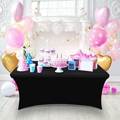 Utopia Kitchen Spandex Tablecloth 2 Pack [6FT, Black] Tight, Fitted, Washable and Wrinkle Resistant Stretch Rectangular Patio Table Cover for Event, Wedding, Banquet & Parties [72Lx30Wx30H Inch] - Image 8