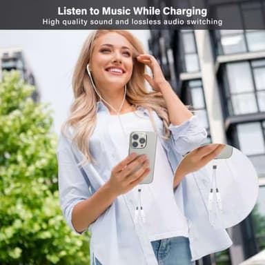 Subynanal USB C to Lightning Headphone Audio Adapter,Lighting to USBC Adaptor with Earphone &Charge,Type to iPhone Converter (Dual C to Headphones Adapter) - Image 2