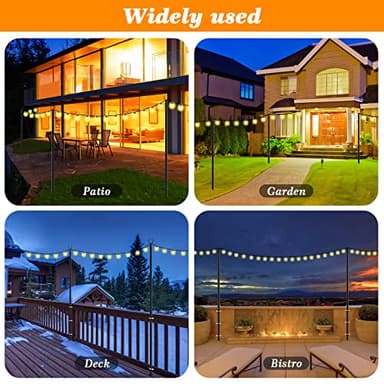 Mutovlin 2 Pack String Light Poles,10 Ft Light Poles for Outside String Lights,Outdoor Lights Pole with Fork,Metal Poles Stand for Patio Deck Backyard - Image 3