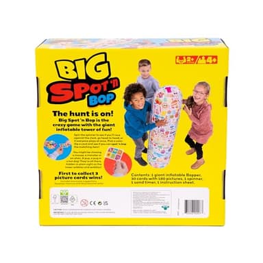 Big Spot 'N Bop! The Giant Wobbly "Find It First" Game, A Fun, Active Race For Mind And Body, Run Around The Giant 4 Foot (122cm) Inflatable Bopper To Find And Match Images, For 2 Or More Players, 4+ - Image 4