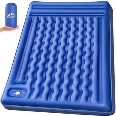 FNARMW Double Sleeping Pad Camping, Self Inflating 6'' Extra-Thick 2 Person Pillow Built-in Foot Pump Waterproof Inflatable Sleeping Mat Backpacking, Tent, Hiking, Portable Camping Pad (Navy Grey) - Image 1