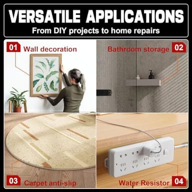3M Double Sided Tape Heavy Duty 10FT,Double Sided mounting Tape for Walls,3M vhb Strong Double Sided Tape Heavy Duty for Car, LED Strip Light, Home/Office Decor - Image 3