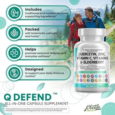 Clean Nutraceuticals Quercetin Zinc Vitamin C Vitamin D Bromelain Elderberry - Lung Immune Support Supplement Adults with Artemisinin, Sea Moss, Echinacea, Allergy Relief - Image 5