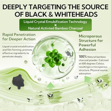 LANBENA 3.0 Bamboo Charcoal Blackhead Remover Mask, 50g/1.76 oz, 120+ pcs Nose Pore Strips, Peel off Face Mask Whiteheads Cleanser Strawberry Nose Purifying, with Amazonian White Clay - Image 5