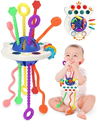 Yetonamr Baby Sensory Montessori Toys for 6-12-18 Months, Pull String Developmental Toys, Toddler Birthday Gift Travel Toy for 1 2 Year Old Boy Girl Infant 8 9 10 Months Old - Image 1