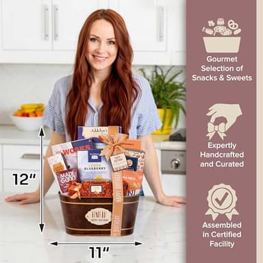 Broadway Basketeers Happy Birthday Gift Basket with Chocolates & Sweets Send Happy Birthday Wishes With This Beautiful Display Basket Enjoy a Large Assortment of Sweets & Savory Treats, Perfect for Mom, Dad, Friends - Image 7