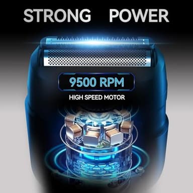 VIKICON® Electric Foil Shavers for Men, Compact Travel Face Shaver, Mini Razor for Shaving Face, Portable On-The-Go Shaver w/Dual Floating Blades, Close Shave Stubble Trimmer USB-C, Gifts for Dad Him - Image 4