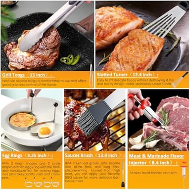 136 PCS Griddle Accessories Kit for Blackstone Camp Chef BBQ,Flat Top Grill Accessories with Basting Cover,Professional Grilling Gift for Men and Women,Perfect for Camping Backyard Barbecue - Image 4
