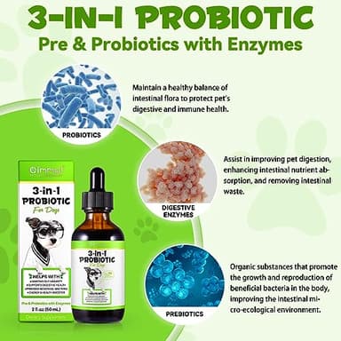 Liquid Dog Probiotic,Natural 3 in 1 Probiotic for Dogs, Dog Digestive Support,Gut Health Support,Help with Diarrhea,Gas and Bloating,Dog Herbal Supplements- 60ml - Image 6