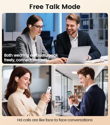 AI Translation Earbuds Open Ear Bluetooth Headsets Beige - Image 5