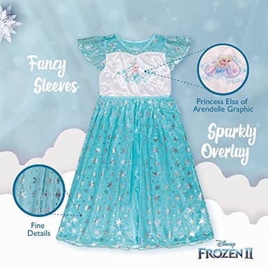 Disney Girls' Frozen Fantasy Gown Nightgown, ELSA IN BLUE 2, 4T - Image 5