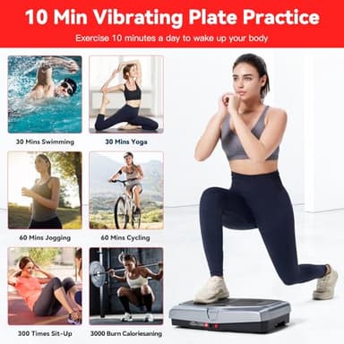 Vibration Plate Exercise Machine for Lymphatic Drainage Weight Loss,Full Body Workout Vibrating Plate Lymphatic Drainage Massager,Workout Equipment Fitness Weight Fat Burner Loss & Shaping - Image 3