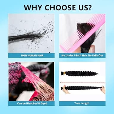 160g 5 Bundles Human Braiding Hair for Boho Braids 16 Inch Curly Boho Hair for Braiding Knotless 12A Deep Wave Bulk Bohemian Natural Black - Image 3