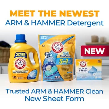 Arm & Hammer Power Sheets Laundry Detergent, Fresh Linen 50ct, up to 100 Small Loads (Packaging may vary) - Image 10