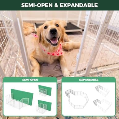 FXW Homeplus Unleashed Indoor Dog Playpen - Stress-Free and Safe Play, Heavy Duty 45 Inch 6 Panels Dog Pen for Large Dogs, White│Patented - Image 7