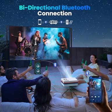 [Netflix App/Dolby Audio] FUDONI Smart Projector with WiFi and Bluetooth, Native 1080P 25000L 4K Decoding for Home Cinema, Outdoor Movie Projector with Apps, Built-in Netflix/YouTube/Prime Video - Image 5
