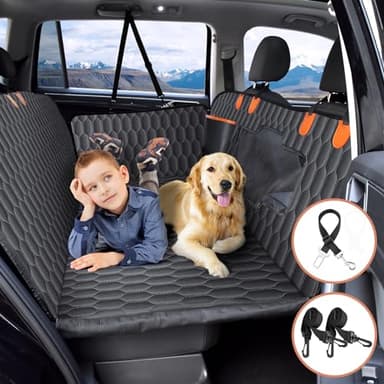 Chumajor Back Seat Extender for Dogs-Supports 400lb,Waterproof Dog Car Seat Cover Hard Bottom-Detachable,600D Heavy Duty Scratch Proof Nonslip Soft,Dog Hammock for Car,SUVs - Image 9
