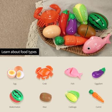 GILOBABY Play Kitchen Accessories, Play Food Sets for Kids Kitchen Playset with Pots and Pans Set, Cooking Utensils, Preschool Learning Education Toys for Toddlers, Birthday Gifts for Girls (Pink) - Image 2