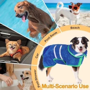 Dog Bathrobe Super Absorbent Dog Towels Large Quick Drying Robes for After Bath Soft Adjustable Warm Keeping Dogs Towel(S-XXL - Image 4