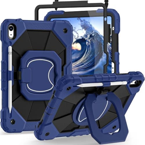 Auizotl Case for iPad (A16) 11th Gen 11 Inch (2025) /iPad 10th Gen 10.9 Inch (2022) with Screen Protector/Rotating Stand/Pencil Holder,Military Grade Shockproof i Pad Case 10th Generation,Navy Black - Image 1