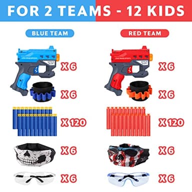 12 Pack Blaster Guns Boys Toy, Party Favors Compatible with Nerf Birthday Party,Easter Basket Stuffers Hand Gun Toys Party Supplies for 3,4,5,6,7,8,9 Years Kids - Image 2