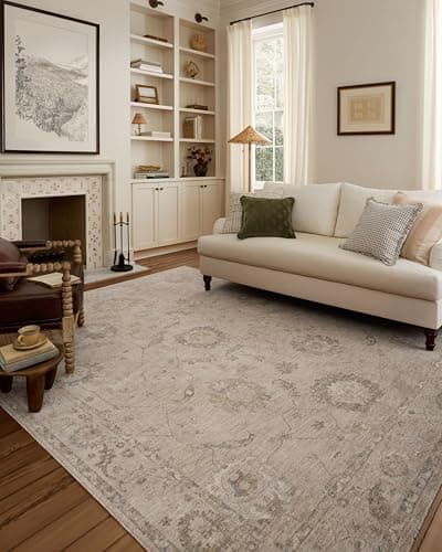 Loloi Chris Loves Julia Louisa Collection LOI-02 Oatmeal/Slate 9'-6" x 13'-1", .38" Pile Height, Area Rug - Image 1