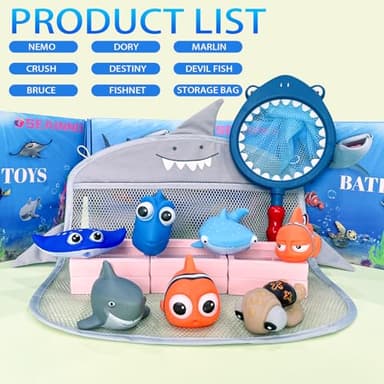 ISEAINNO Bath Toys for Kids No Hole Mold Free Bath Toys for Toddlers with Storage Bag for Bath Shower Birthday Gifts Summer Beach Pool Activity, Perfect for Children's Day Present - Image 7