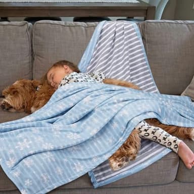 Dog Cooling Blanket Lightweight Self Cooling Blanket Bed Cover for Small Medium Dogs Washable Dog Cat Summer Blanket for Crate&Kennel Sofa Blue M - Image 5