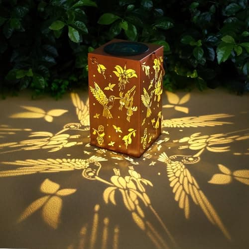 Hummingbird Solar Lanterns Outdoor Waterproof Hanging Lights Metal Gifts for Mom Women Grandma LED Lantern Decoration Garden,Patio,Yard,Lawn,House,Balcony - Image 1